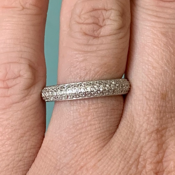 Sterling Silver Pave Crystal Ring - Picture 6 of 11